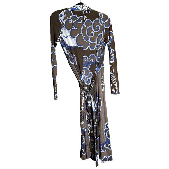Emilio Pucci Firenze True Wrap Dress IT 44 US 10 / 12 Signature Print Made Italy - Picture 2 of 13